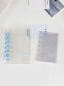 Pasta Transparente Portátil de Folhas Soltas Tamanho A7, Design de Duplo Clique, Pode Ser Usada Como Bolsa de Armazenamento de Fotos e Álbum de Fotos, Adequada para Guardar Dinheiro, Organizar Planejadores, Manuais, Cadernos, Livros de Adesivos, Suprimentos de Escritório e Suprimentos Escolares. - Multicolorido - Visão 18
