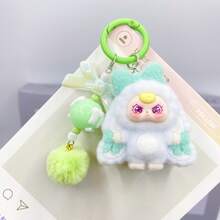 1个可爱卡通3D植绒钥匙扣，装饰吊坠钥匙扣，卡通背包挂饰，汽车钥匙扣，包包挂饰，生日礼物，派对小礼物，朋友礼物，卡通钥匙扣，小吊坠 - 彩色 - 查看 19