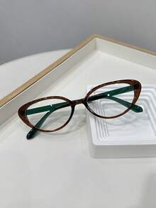 1pc Men's Casual Retro Cat Eye Black Small Frame Plain Glasses, Suitable For Daily Wear And Street Photography - Multicolor - View 14