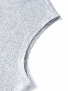 Men's Summer Fashionable Versatile Casual Simple Letter Print Hooded Tank Top - Grey - View 5