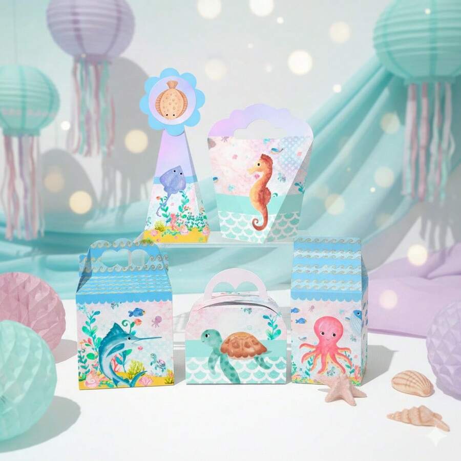 20 Under The Sea Themed Boxes - DIY Party Favors - Paper Decorations And Gifts For Children's Parties - Personalized Party Stationery Kit - 彩色 - 查看 1