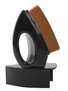 1/2支装小型铁质粉底化妆刷，便携式化妆刷，倒三角魔术刷，带防尘腰带套，扁平刷头，化妆刷，美容工具 - 彩色 - 查看 8