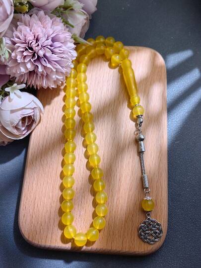 1串45颗阿拉伯/中东伊斯兰念珠，高品质壁龛式念珠，适合日常佩戴、祈祷、冥想计数，设计优雅便携（经典斋月念珠，多种颜色可选）