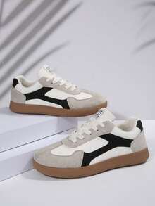 女童休闲系带运动鞋，轻便时尚撞色设计，防滑舒适，平底日常步行鞋，适合健身训练、校园生活和度假穿着。