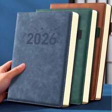 A5 Notebook, 400 Pages, Soft Faux Leather Cover, Thick , High Capacity, Suitable For Study, Office Notes And Daily Records - Multicolor - View 4