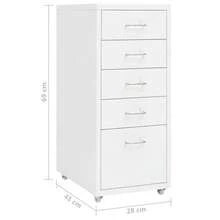 vidaXL Mobile Classeur Bianco 28x41x69 cm Metallo - Bianco - Visualizzare 8