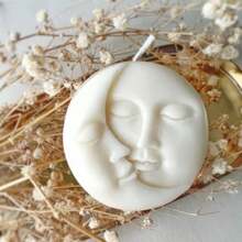 1pc DIY Resin Mold, Sun & Moon Face Candle, Wax, Epoxy Resin Casting Silicone Mold, Suitable For DIY Handcraft, Resin Casting Jewelry Pendant - White - View 9