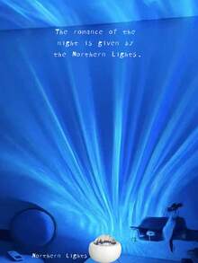 1pc Remote Control Adjustable Multi-Color Lighting Compact Portable Projector Lamp, Arctic Aurora Decor Lamp, Romantic Atmosphere Light For Office, Bedroom, Bathroom, Living Room, Camping, Holiday & Birthday Gift - Multicolor - View 3