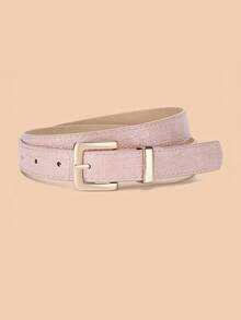 1 pieza Cinturón de mujer con estampado de cocodrilo, hebilla de pasador versátil y minimalista, cinturón de cuero adecuado para vaqueros, vestidos y trajes - Multicolor - Ver 6