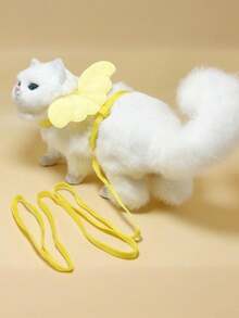 LANGXINGCS 一套糖果色天使翅膀设计防逃脱宠物胸背带和牵引绳，适合小型宠物户外活动 - 彩色 - 查看 26