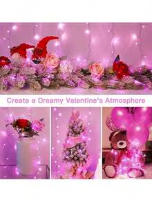 10pcs-Pink LED Firefly String Lights, Battery-Powered Mini Twinkle Lights With Warm Glow For Valentine's Day, Weddings, Christmas & Birthday Party Decor, Mason Jar Ambiance,Starry Light,Ambient Lighting | Whimsical String Lights | Batterypowered Lights, Light Up Accessories,For Indoor/Outdoor Decorations, Perfect For Bedroom,Wedding Party Table Centerpieces And Decorations | For Halloween And Christmas And Various Other Holidays! - 粉色 - 查看 5