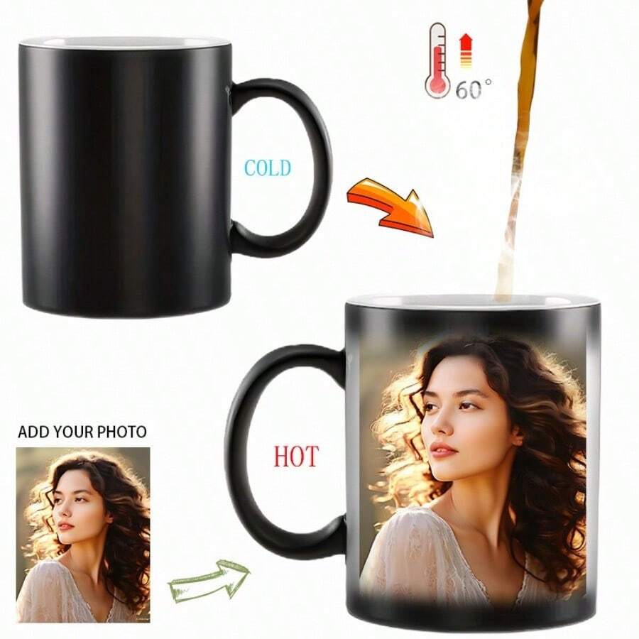 11oz Custom Photo Magic Mug: Heat Sensitive Color Changing Cup, Romantic Anniversary & Surprise Gift - 魔術變色杯 - 查看 1