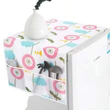 Random Floral Pattern PEVA Material Refrigerator Dust Cover, Fridge Dust Proof Cover, Hanging Storage Bag, Dust Proof Cloth, Fabric Storage Bag, Household Refrigerator Dust Cover,Women's Day,Travel Essentials,Wedding Favours,Y2k,Bedroom,Car Accessories Women,Kitchen Decor,Wedding,Y2k,Party - Multicolor - View 5