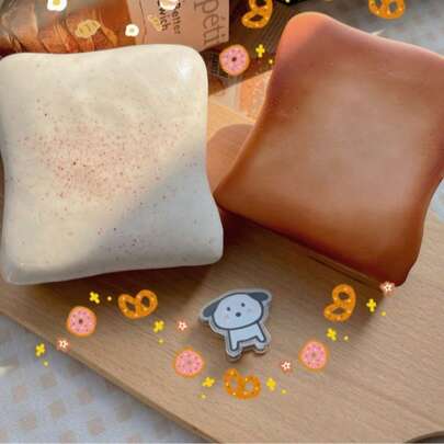 1pc Super Soft Butter Toast Squishy Stress Relief Squeeze Toy - Perfect Gift For Birthday, Holiday, Christmas, Halloween, Easter