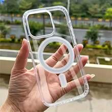 [Klarer Magnetischer  Hülle] Kristallklare Anti-Gelbfärbung Transparente Magnetische Handyhülle für  16/16 Pro/16 Pro Max/15/14/13/12/11| Stoßfeste und kratzfeste Rückabdeckung| Perfektes Geschenk - Transparent - Übersicht 2
