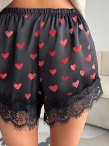 Satin Silk Boxers Shorts For Women Y2k Lace Trim Micro Mini Pajama Shorts French Knickers Low Rise Coquette Lounge Slip Pj Bottoms - Đỏ - Xem 7