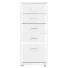 vidaXL Mobile Classeur Bianco 28x41x69 cm Metallo - Bianco - Visualizzare 3