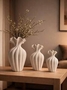 哑光雕塑花瓶，现代装饰落地/桌面花瓶，极简北欧风格家居装饰，优雅客厅和餐桌摆件，婚礼和圣诞节装饰，礼品创意，闺蜜礼物，女士冬季礼物 - 彩色 - 查看 2