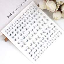 可爱月亮、星星、珍珠、水滴图案水钻贴纸，自带背胶，适用于DIY手工、美甲、面部及身体装饰、发饰等。水晶装饰贴纸，可用于手工制作、工艺品制作、礼品制作和装饰。面部水钻贴纸，设计精美，色彩鲜艳。 - 彩色 - 查看 14
