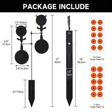 Foldable Double-Sided Bear Target For Indoor/Outdoor Shooting Practice - Easy Ground Insert Black Bear Goal With 10 Pre-Cut Target Papers, Compact & Portable