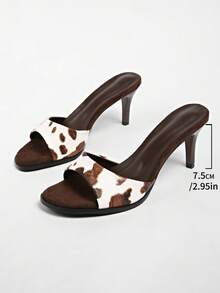 Sandal cao gót mũi vuông bằng nhựa dành cho nữ, kiểu dáng mùa hè mới. - màu nâu - Xem 7