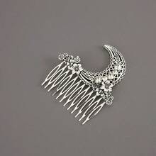 1pc Elegant Vintage-Style Moon-Shaped Hair Comb, Creative Hair Accessory