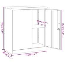 vidaXL Classeur branco 79x40x90 cm cinza - Branco - Ver 9