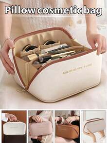 Large Capacity Multi-Layer Makeup Bag, PU Leather Waterproof Cosmetic Bag, Women's Travel Toiletry Bag, Lightweight Toiletry & Makeup Organizer, Cosmetics Storage Bag, Travel & Home Essentials, Bathroom Storage Pouch Make Up Bag Makeup Pouch Wash Bag Travel Essential Cruise Essential Vacation Essentials For Men Women Travel Containers Holiday Essential Gifts For Women - Multicolor - View 5