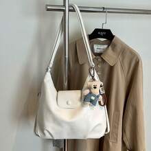 Bolso cruzado para mujer versátil y espacioso con múltiples usos bandolera hombro y mochila gran capacidad diseño liso y moderno - Blanco - Ver 3