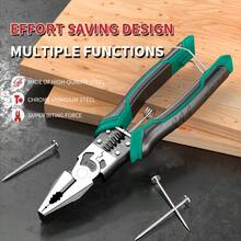 1把多功能剥线钳，工业级尖嘴钳，斜口钳，钢丝剪钳，铬钒钢耐用剥线钳，压接、切割、剥线、绕线多功能钳，适用于家居装修和电气工程