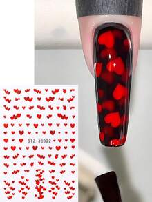 2 piezas Pegatinas de arte de uñas en forma de corazón mini con brillo rojo, rosa y plateado, corazones superpuestos, decoración de uñas brillante para el Día de San Valentín, suministros de uñas para mujeres y niñas para manualidades - Multicolor - Ver 4