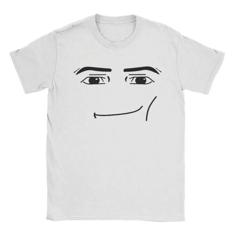 Anime Robot Robloxs Face-Shirts Women Fun Tees Crew Neck Short Sleeve Shirts Women Clothing Harajuku Shirts - 白色 - 查看 4