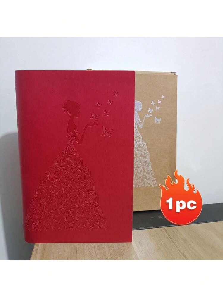 1 pieza, Cuaderno creativo, Libro de mano de belleza de falda, Diario exquisito, Cuaderno de hojas sueltas con diseño de hoja retro - Unitalla - Añade 8