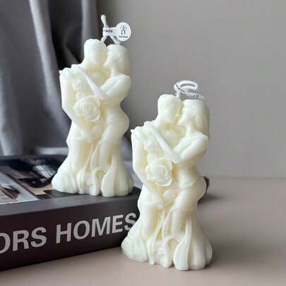 1个情人节拥抱情侣造型香薰蜡烛DIY创意装饰，浪漫礼物，婚礼回礼，硅胶模具