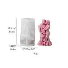 1个情人节拥抱情侣造型香薰蜡烛DIY创意装饰，浪漫礼物，婚礼回礼，硅胶模具 - 白色 - 查看 2