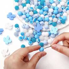 1 Set Cactus Silicone & Acrylic Bead Kit, Colorful Gradient With Acrylic Mulberry Balls, DIY Jewelry Accessories Handmade Hair Scrunchie Decoration Beads