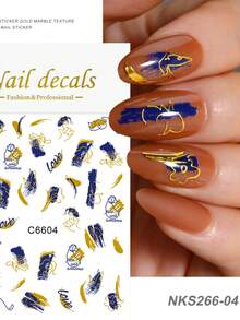 1Pc Nail Art Stickers Abstract Marble Pattern Lines 5D Adhesive Sliders DIY Nails Polish Manicure Sticker Decals - Multicolor - View 19