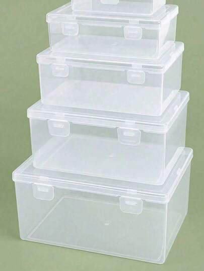1pc Rectangular Transparent Plastic Packaging Box, Suitable For Storing Jewelry Accessories, Parts, Tools, Can Also Be Used As Empty Box, Flip-Top Storage Box, Stationery Packaging Box, Electronic Components, Hardware Parts Box, Toy Storage Box.