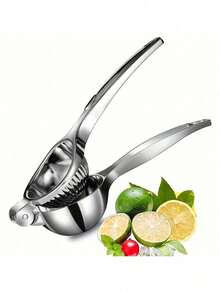 Heavy Duty Stainless Steel Manual Citrus Juicer - Efficient Lemon, Lime, Grapefruit Press With Sharp Blades, Easy Clean Design - Suitable For Commercial And Home Kitchens - Ideal Kitchen Gift For Cooking, Bartending, Cafes - Durable Citrus Juice Tool, Lemon Squeezer, Bartending Accessories, Ergonomic Handle, Sturdy Structure, Ideal For Cafe Owners, Bar Accessories, Handheld Tool, High-Quality Metal, Professional Chef's Special - 銀色 - 查看 1