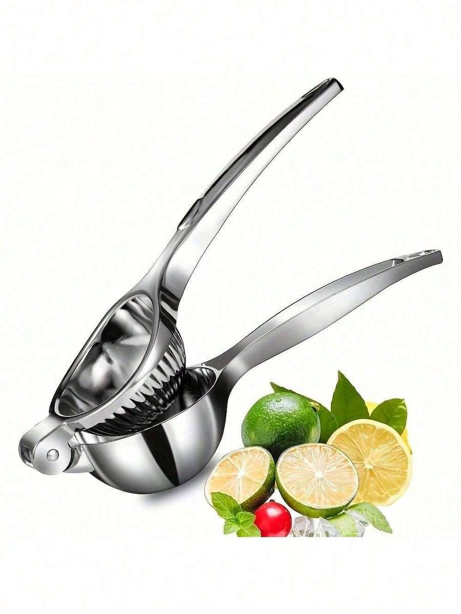 Heavy Duty Stainless Steel Manual Citrus Juicer - Efficient Lemon, Lime, Grapefruit Press With Sharp Blades, Easy Clean Design - Suitable For Commercial And Home Kitchens - Ideal Kitchen Gift For Cooking, Bartending, Cafes - Durable Citrus Juice Tool, Lemon Squeezer, Bartending Accessories, Ergonomic Handle, Sturdy Structure, Ideal For Cafe Owners, Bar Accessories, Handheld Tool, High-Quality Metal, Professional Chef's Special - 銀色 - 查看 1