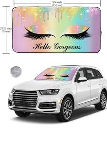 59.06" X 27.5" Foldable Car Windshield Sun Shade, Front Window Sunshade With Enhanced UV Protection, Suitable For Sedans, SUVs And Hatchbacks