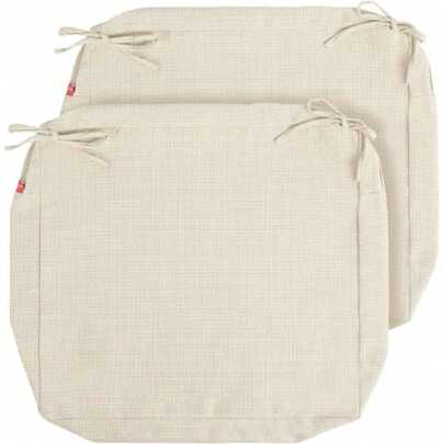 Fundas de cojín de patio con lazos, paquete de 2, resistentes al agua para exteriores, funda de cojín para silla de asiento profundo de 24 x 24 x 4 pulgadas, para sofá de jardín (solo funda,38205784