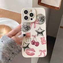 Antique Cherry Heart Pattern Phone Case For IPhone 15, Compatible With IPhone 11 12 13 14 16 Series, Cute And Elegant Protection - 古董白 - 查看 5