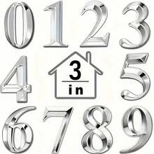 1pc 2.8 Inch/7cm 3D Floating Self-Adhesive House Number, 0-9 Plastic Number Letter Sticker, Rust-Proof Door Plate Street Address Number Sign For Hotel Room, Office, Apartment - Multicolor - View 1
