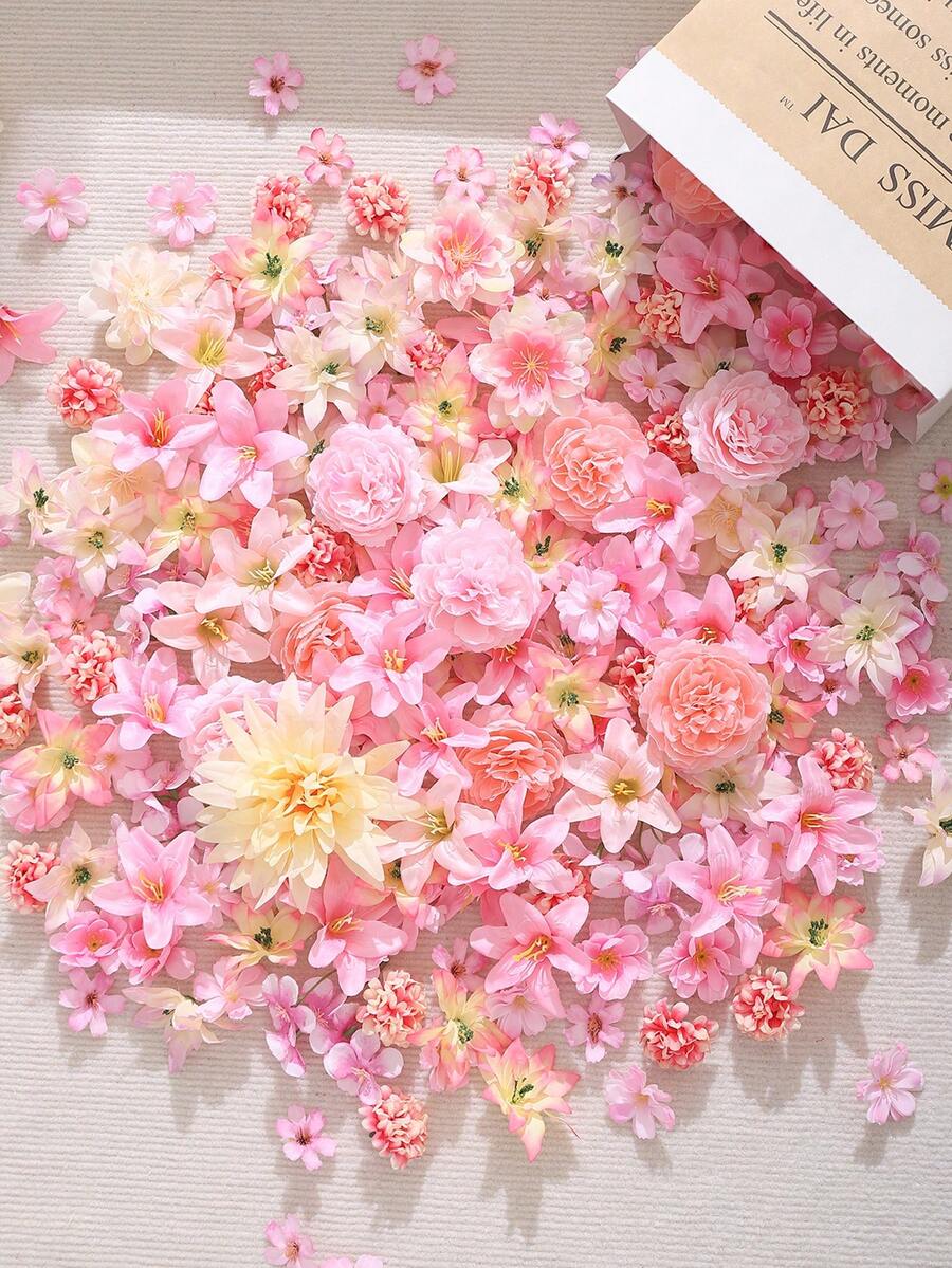 50pcs Artificial Flower Heads, Assorted Sizes Of Synthetic Flowers, Mini Fake Flowers, Daisy Flowers, Suitable For Wedding Crafts, Home Decor, Party And More