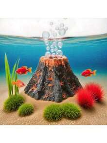 1. Volcano Shaped Aquarium Air Pump With Volcano Eruption Bubble System - ABS Plastic Oxygen Pump And Rock Air Stone, Suitable For Fish Tank, Compatible With Air Pump, Suitable For Freshwater/Saltwater Aquarium, Easy Installation (Fits Most Air Pumps) - A - View 9