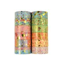 12卷/盒复古箔纸蝴蝶花卉图案和纸胶带，易撕不伤纸，创意蝴蝶植物花卉设计贴纸，适用于剪贴簿和日记信封装饰，送朋友的礼物