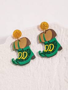 A Patrick's Day Carnival Personalized Versatile Green Acrylic Sparkling Powder Clover Lucky - Multicolor - View 2