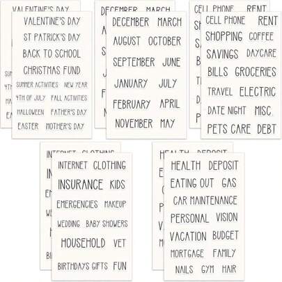 128 Pieces Budget Planner Stickers Cash Envelope Label Stickers For A6 Binder Cash Envelope 6 Ring Binder Notebooks
