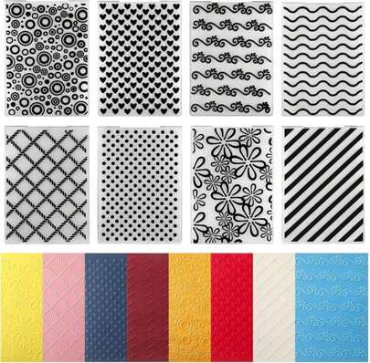 Geiserailie 8 Pcs Embossing Folders Embossing Machine Template Paper Card Folders For Making DIY Flower Scrapbook Photo Album Craft Decoration 59 X 41 Inches (Classic Style)